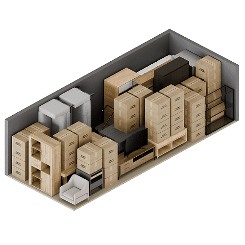 Large storage unit illustration showing contents
